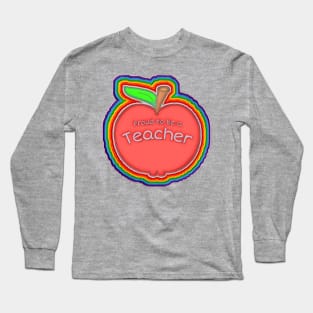 🌈🍎 Teacher Apple Long Sleeve T-Shirt